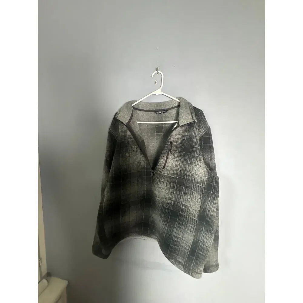 The North Face Gray Plaid Shirt Jacket Size L